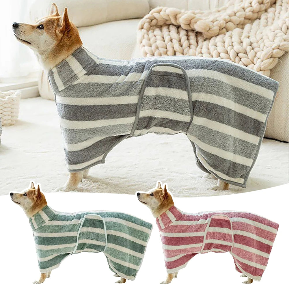 Quick-Drying Dog Bathrobe Ultra-Absorbent Dog Bath Towel Thickened Soft Pet Dog Drying Coat for Pet Lover Bath Accessories