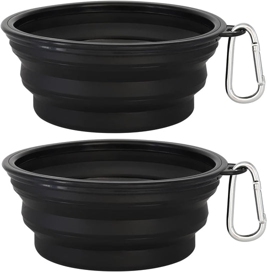 Large Collapsible Dog Bowls 2 Pack, 34Oz Foldable Dog Travel Bowl