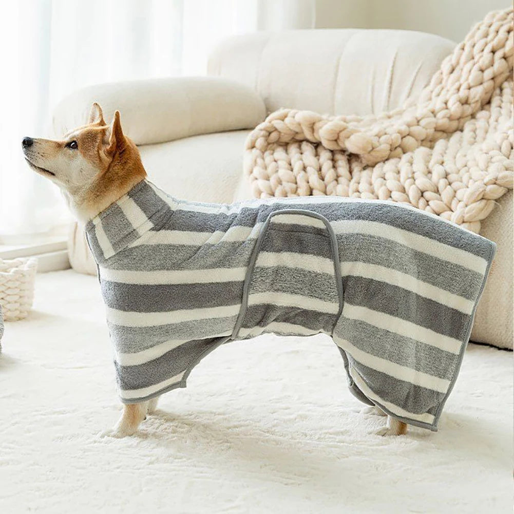 Quick-Drying Dog Bathrobe Ultra-Absorbent Dog Bath Towel Thickened Soft Pet Dog Drying Coat for Pet Lover Bath Accessories