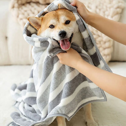 Quick-Drying Dog Bathrobe Ultra-Absorbent Dog Bath Towel Thickened Soft Pet Dog Drying Coat for Pet Lover Bath Accessories