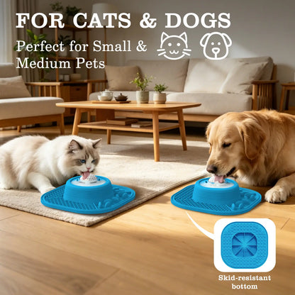 Pawlove Dog Food Slow Feeder Bowl - Ball-In Design Neater Feeder, 3/4 Cup Food-Grade Licking Bowl, Anti-Slip Rubber, Ball Movement Curbs Splash Mess, Bone Broth Ready, Dishwasher Safe, Puppy Anxiety Relief | Pet Feeding Supplies